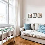 Golden Esthetic With Red Sofa Apartment