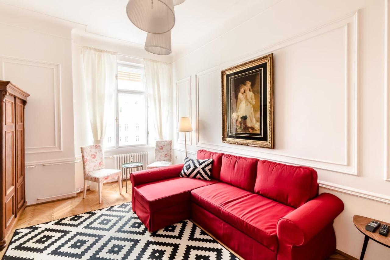 Golden Esthetic With Red Sofa *