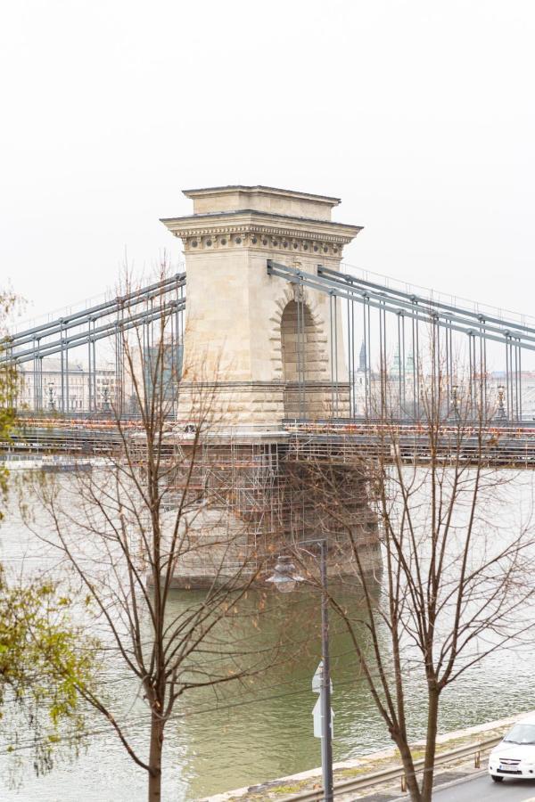 Danube Waterfront View At Chain Bridge * Budapest