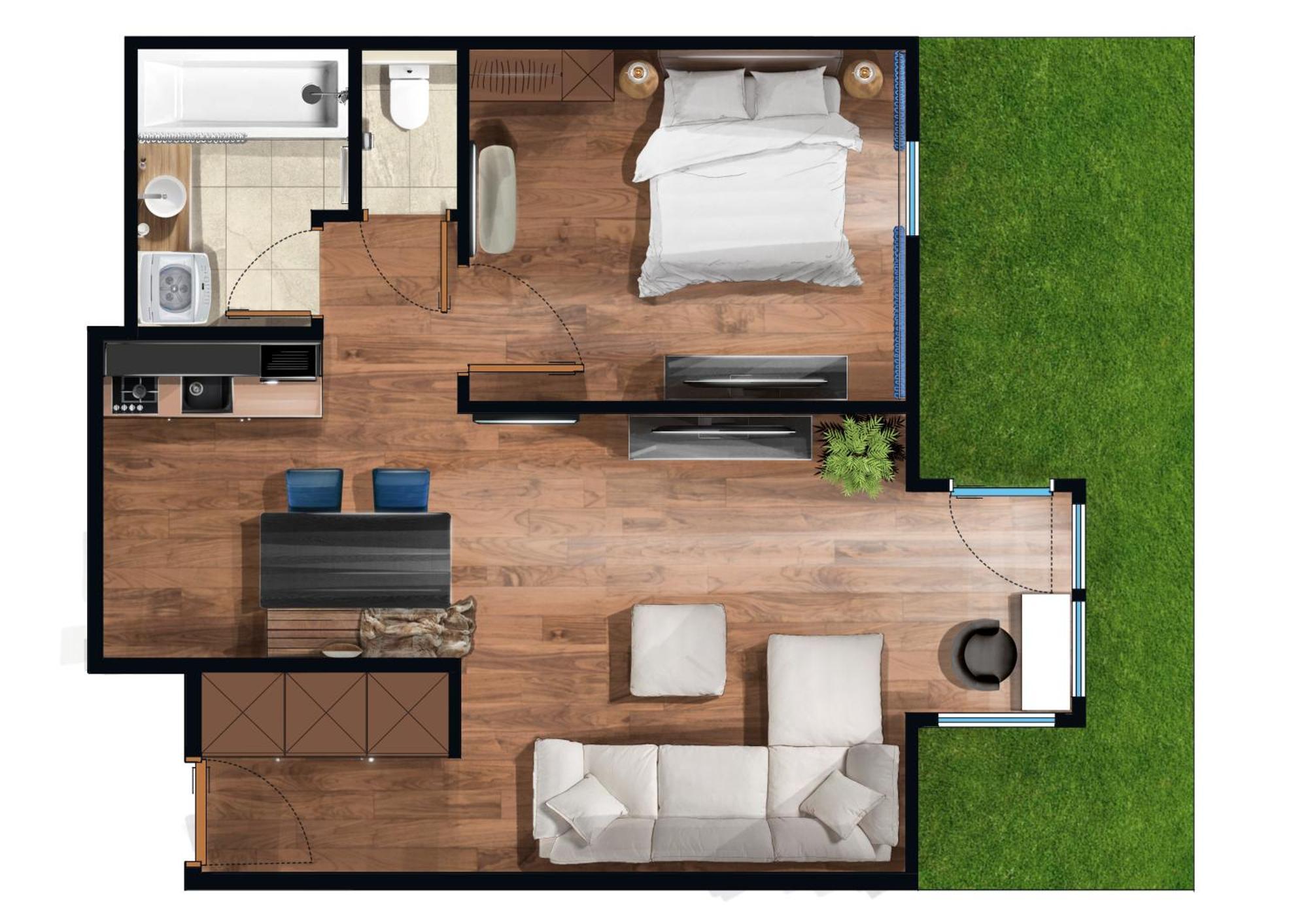 Gr8 Garden - 48sqm - Free Parking Appartement
