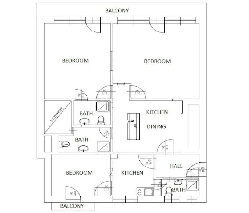 Appartement Art Deco 3 Bedroom, 3 Bathroom, Balcony