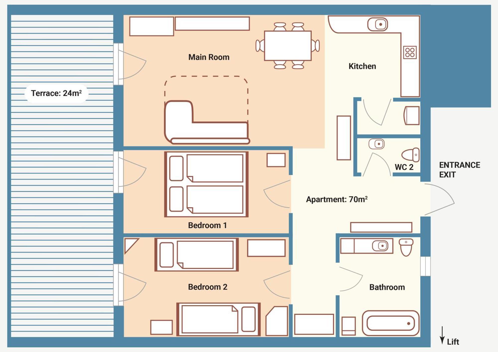 Apartment Calm Premium Apartment, Terrace & Garage