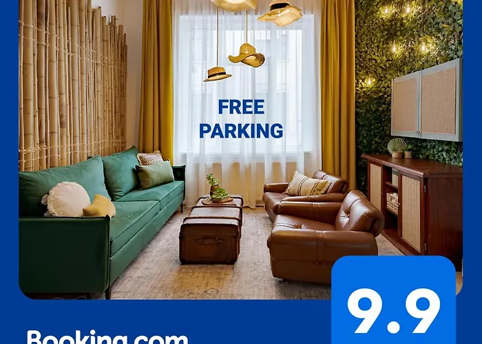 Jungle Aesthetics Downtown Apartman Aircon And Garage Parking Budapest