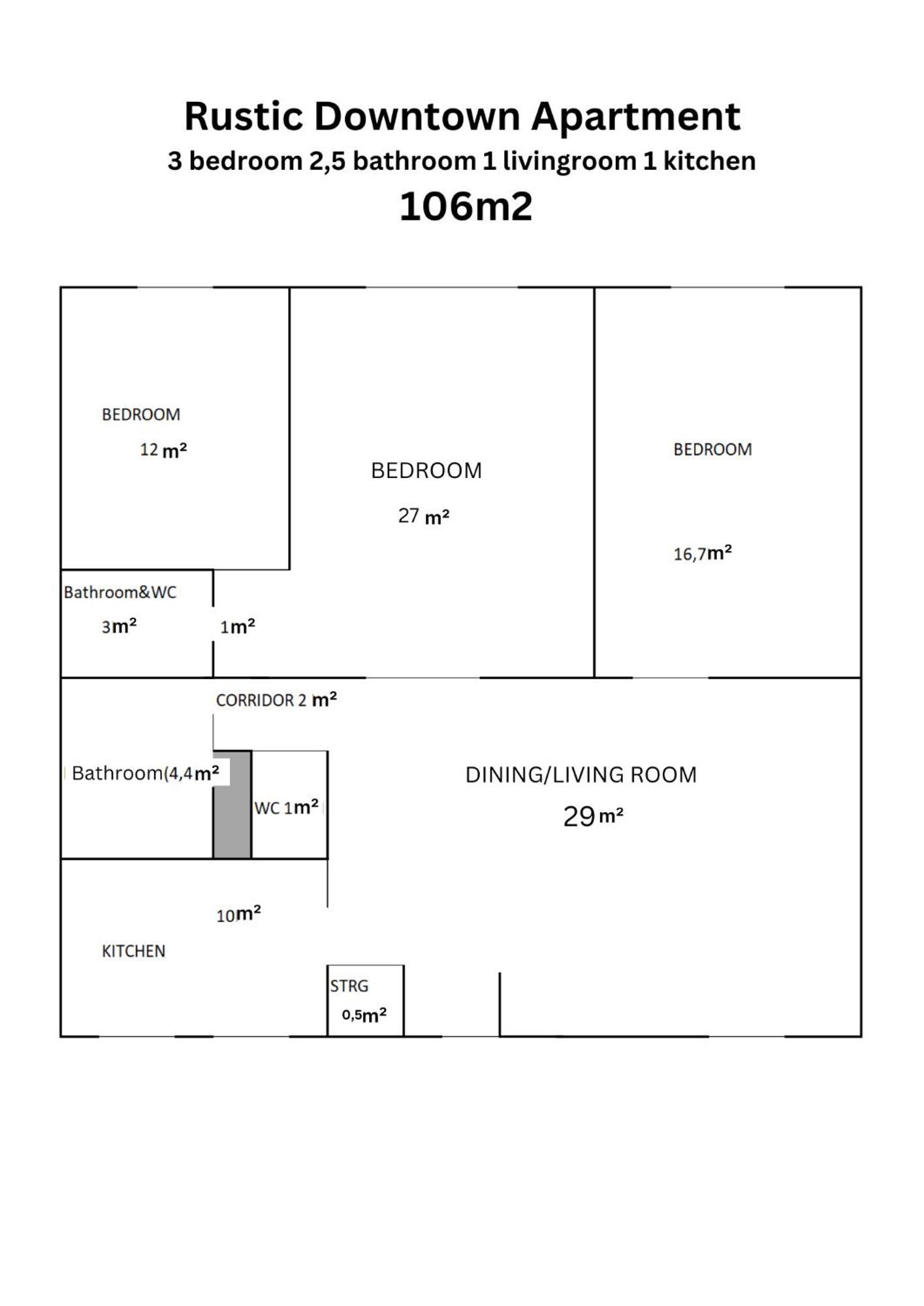 Rustic Downtown 106 M2 Apartament *